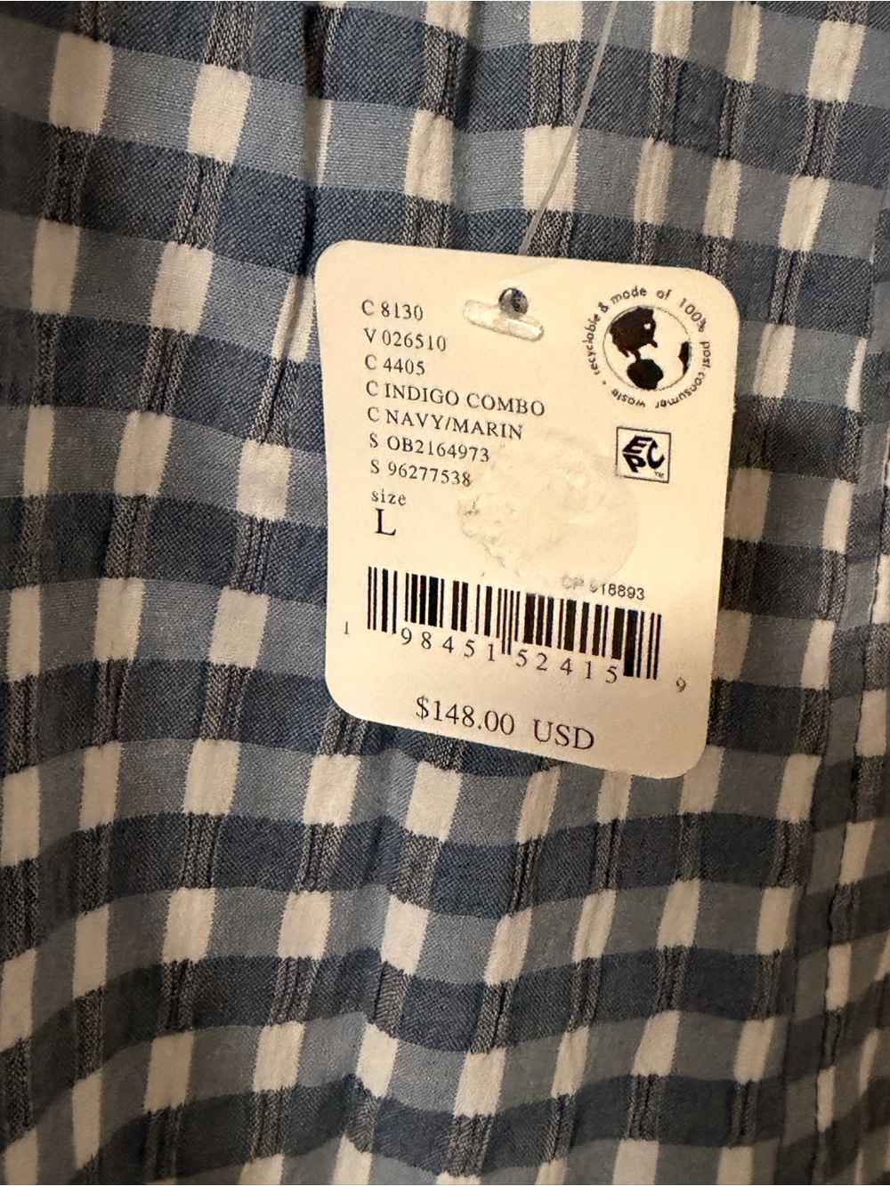NWT Free People Lucinda Stretch Cotton Dress - Gingham Check - Sz Large - Picture 9 of 12